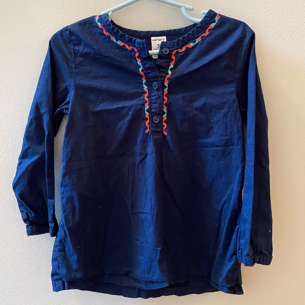 Girls 3t blouse top blue